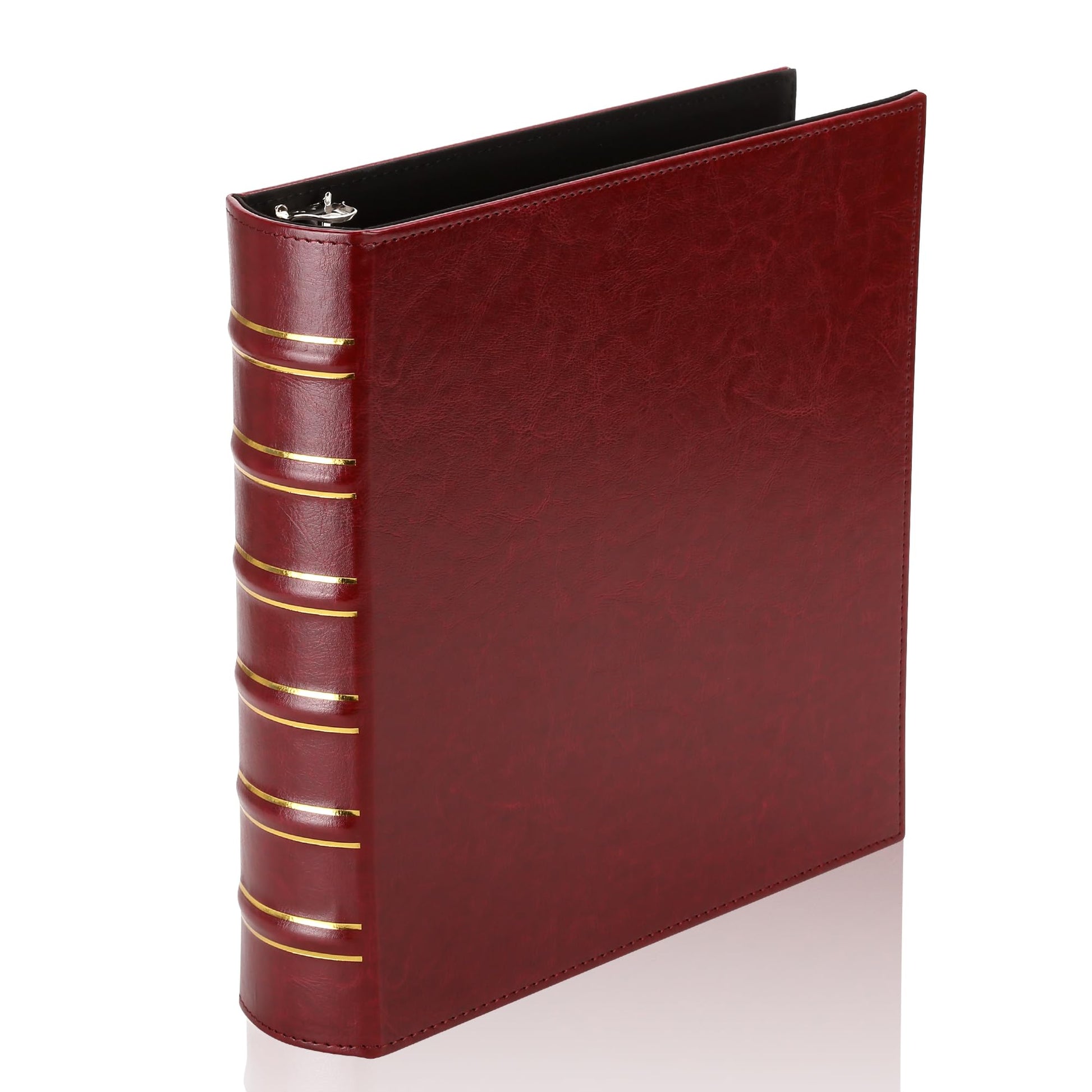 LETVPVOW Vintage Hardback 3 Ring Binder 1.5 Inch, Professional Leather Binder 3 Ring, Three Ring