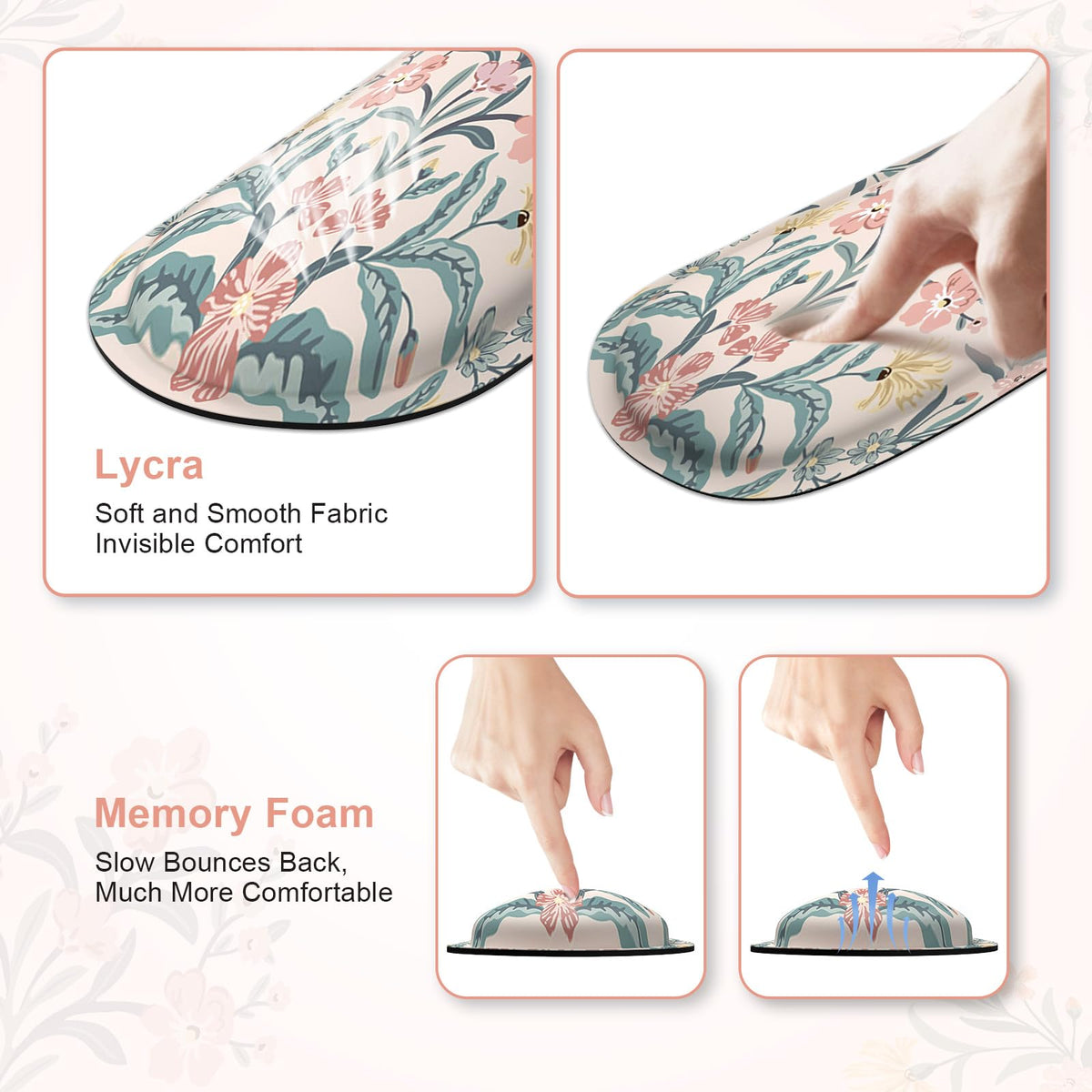iCasso Ergonomic Mouse Pad, Keyboard Wrist Rest, Memory Foam Mousepad with Wrist Support, Easy