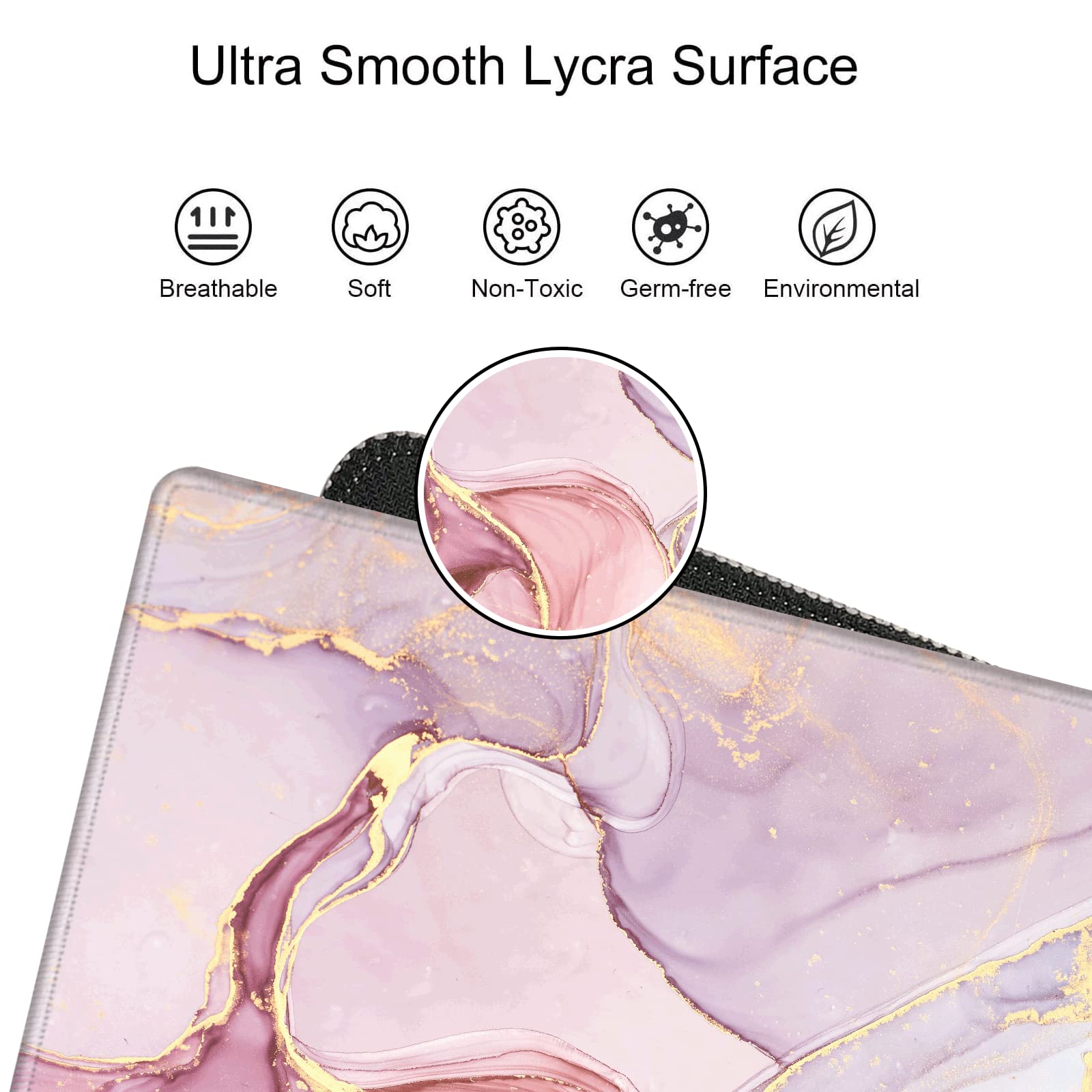 Gaming Mouse Pad Giant 48x24 Desk Mat Oversized Large Mousepad Jumbo Huge Desk Pad Pink Marble