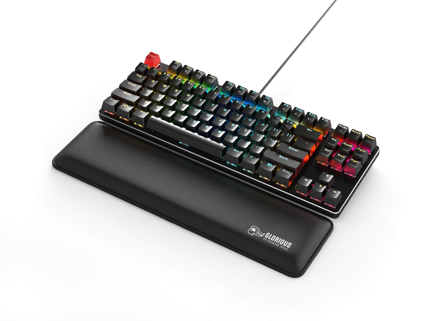 Glorious Gaming Wrist Pad/Rest - Slim TENKEYLESS - Black - Mechanical Keyboards,Stitched