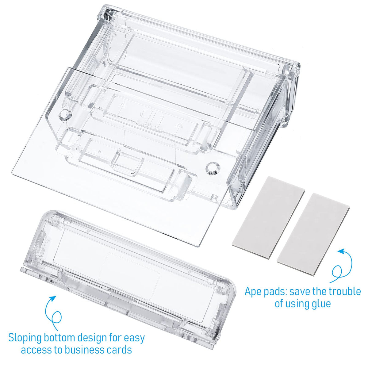 Vicenpal Outdoor Business Card Holder Clear Wall Mount Acrylic Business Card Box Included Peel and