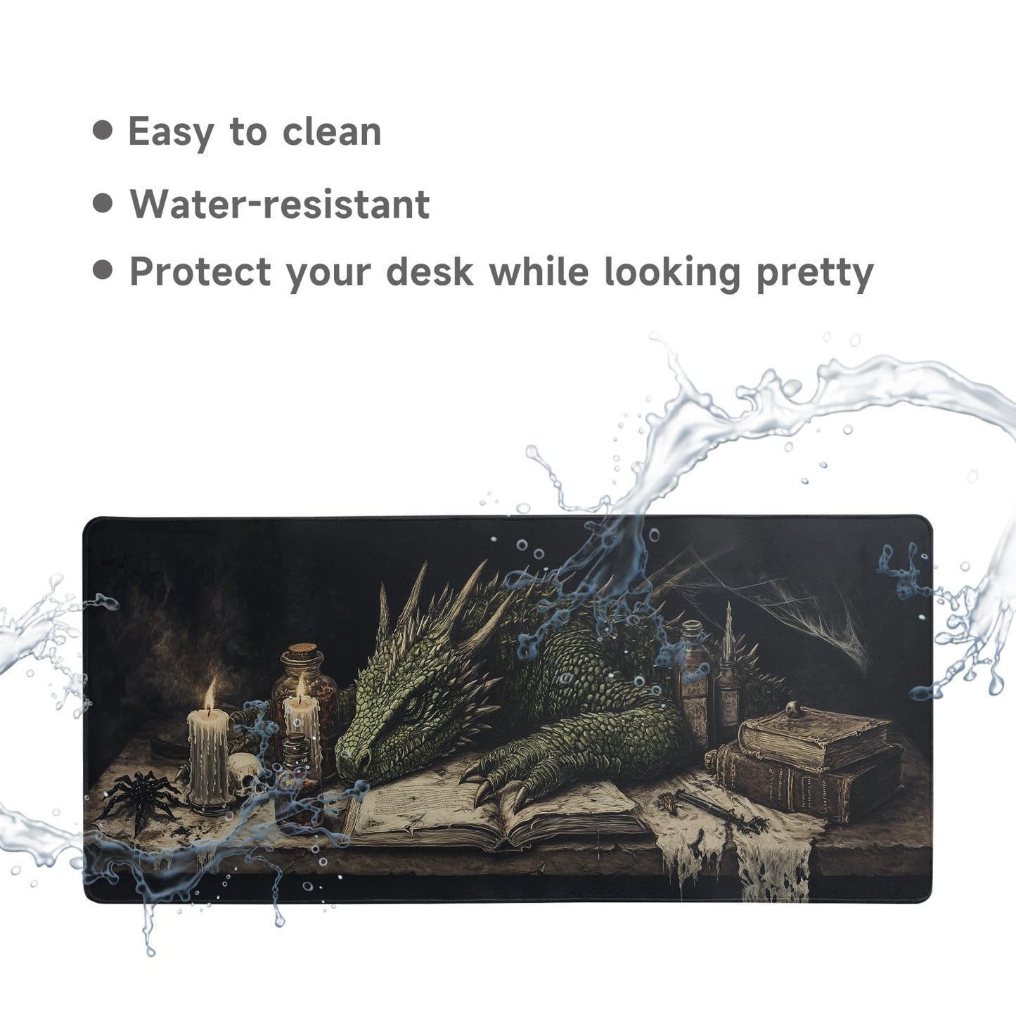 Desk Mat Mouse Pad Gaming Desk Pad XL Large Mouse Mat Office Decor Accessories (Sleeping Dragon)