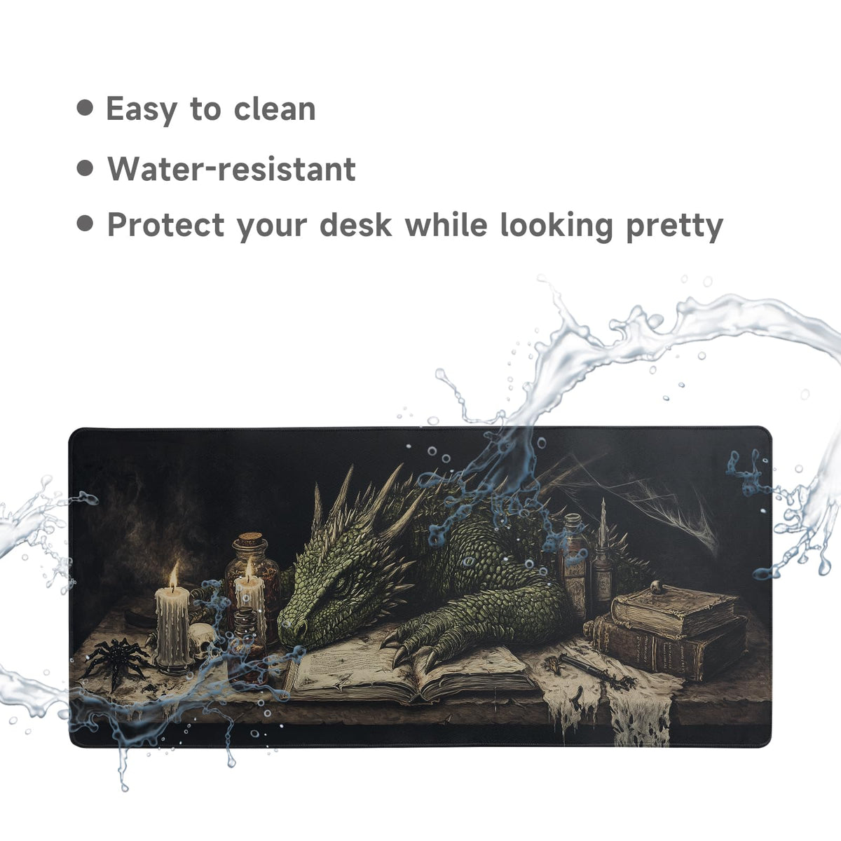 Desk Mat Mouse Pad Gaming Desk Pad XL Large Mouse Mat Office Decor Accessories (Sleeping Dragon)