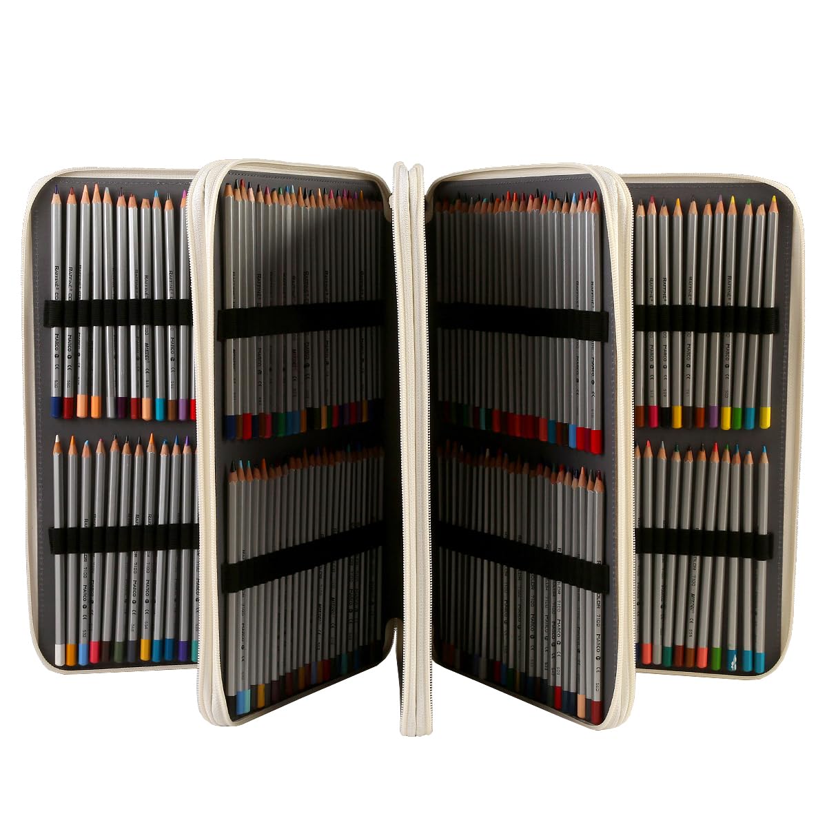 Lbxgap 384 Slots Pencil Case, 4-Layer Organizer with Shoulder Strap