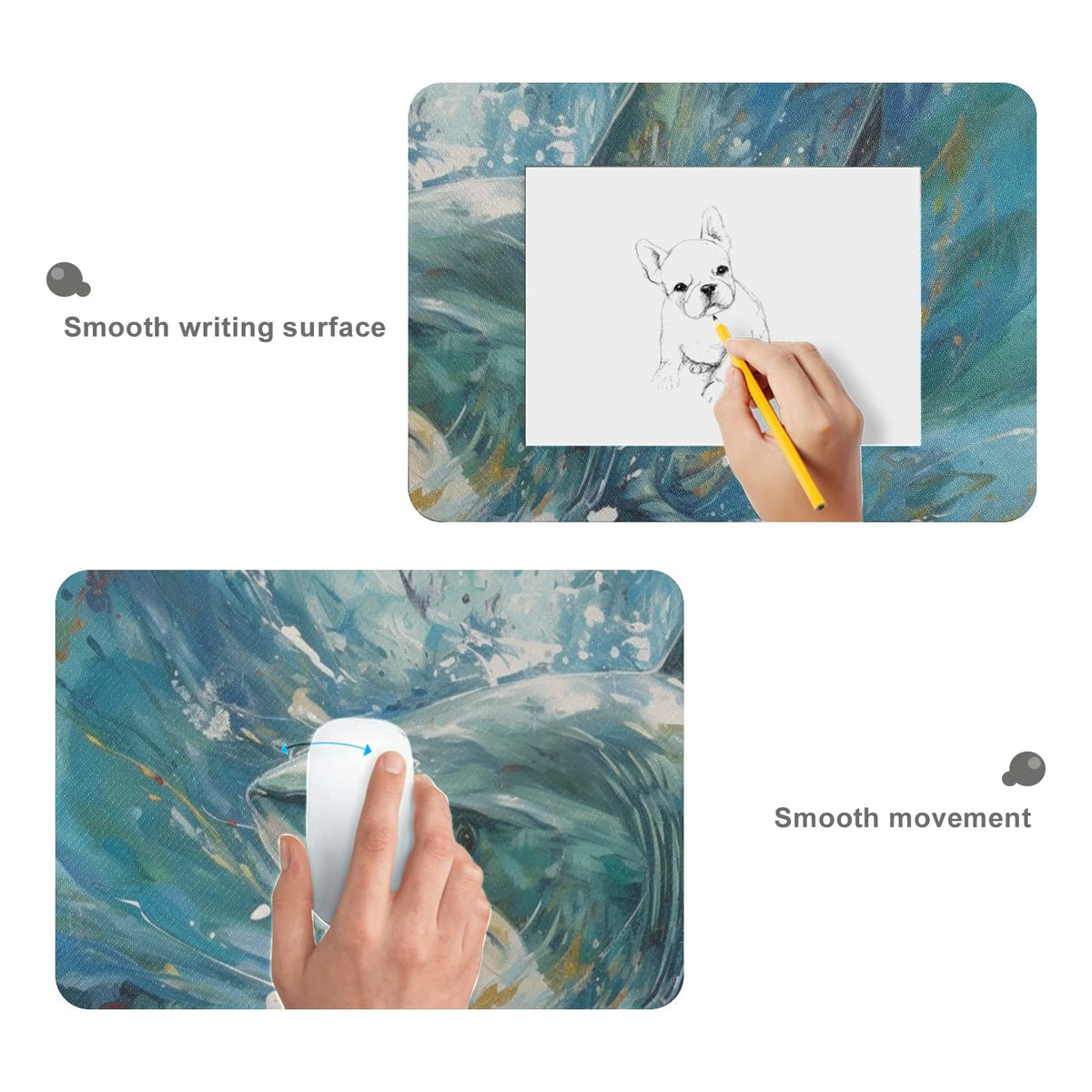 Swimming Shark XXL Mouse Pad - 31.5x11.8 Inch Non-Slip Mouse Mat for Gaming and Work - Abstract