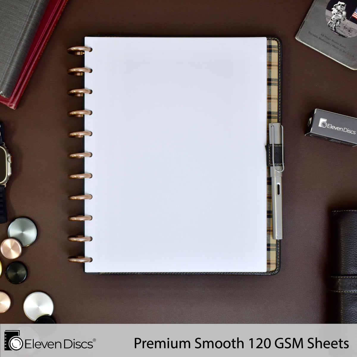 Eleven Discs Discbound Paper, Letter Size Blank Sheets - Premium 120gsm Heavyweight Notebook &