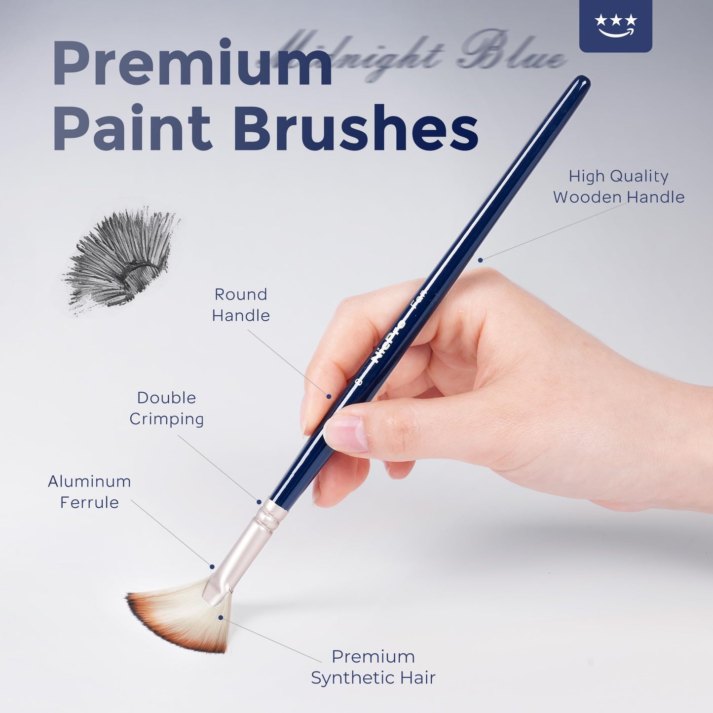 Nicpro 36pcs Paint Brush Set for Acrylic Painting, Oil, Watercolor, Gouache