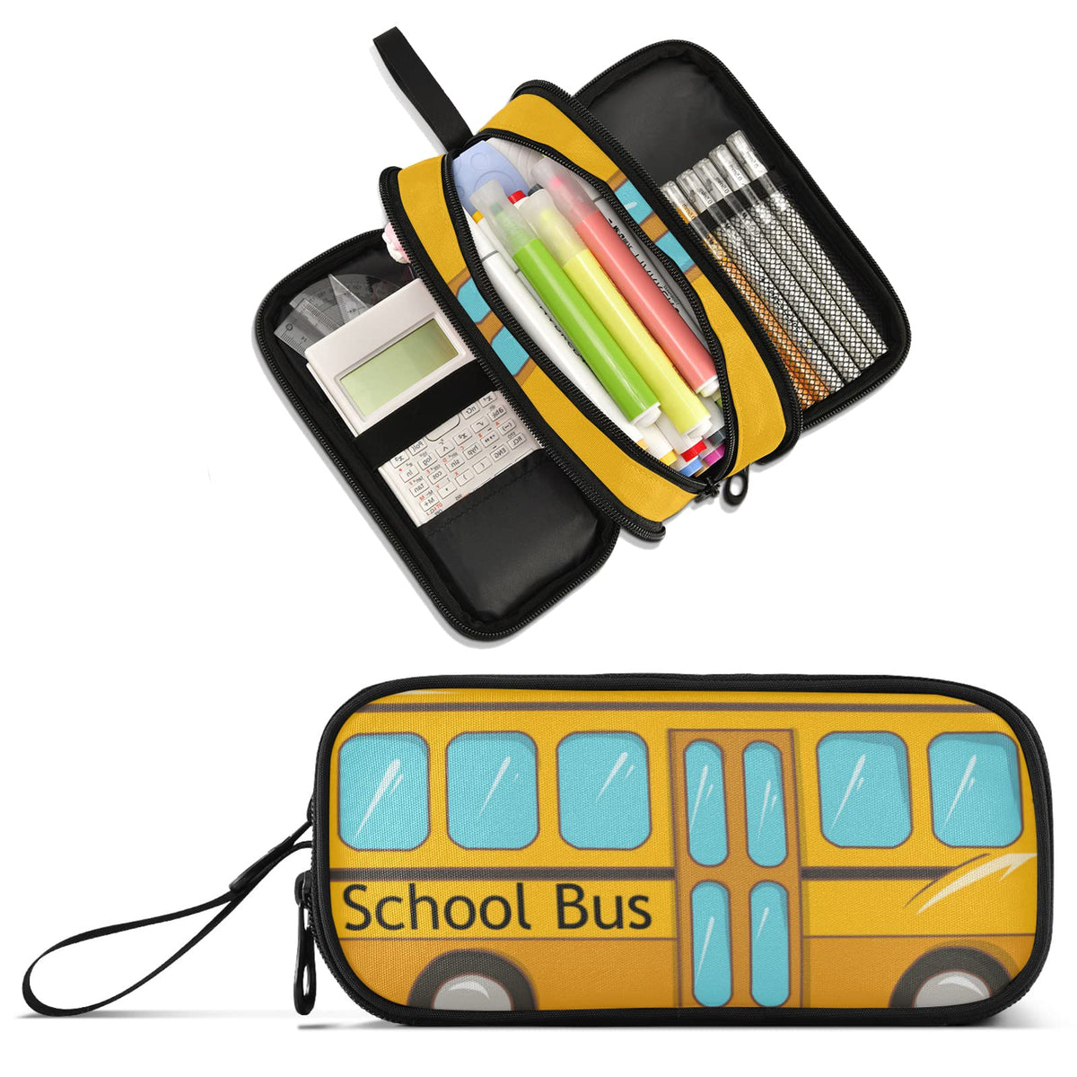 XUWU Bus Car Large Capacity Pencil Case Pencil Pouch Pen Box