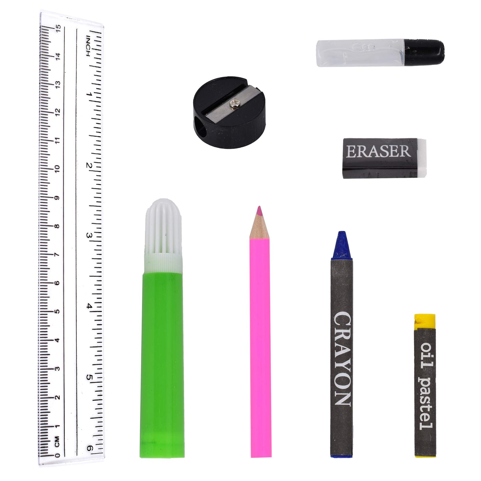 Childrens 67 PC Craft Art Artists Set in Wooden Box Case Crayons Paints Pens Pencils by Unknown