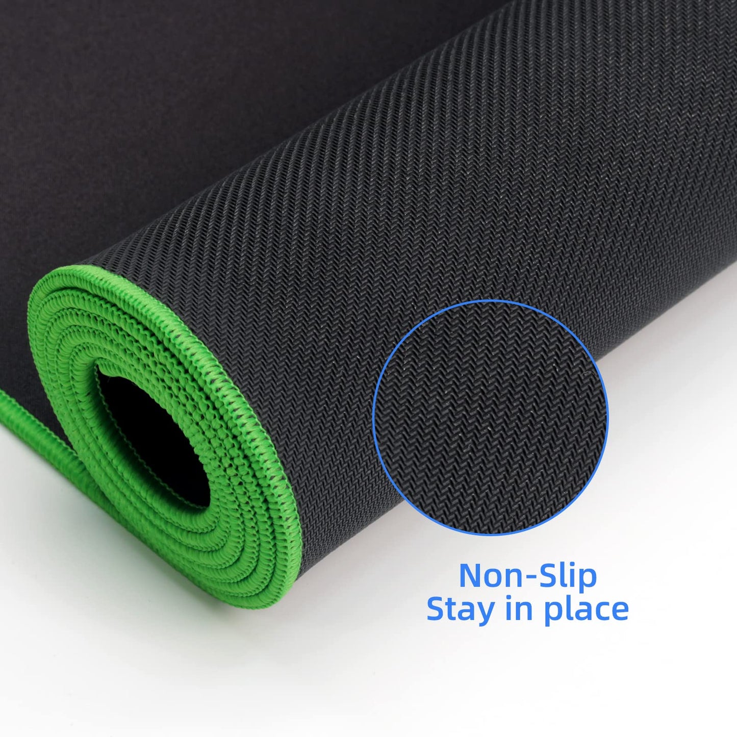 Wolaile Large Computer Mouse Pad for Desk-Black Stitched Edge-50x17 inches