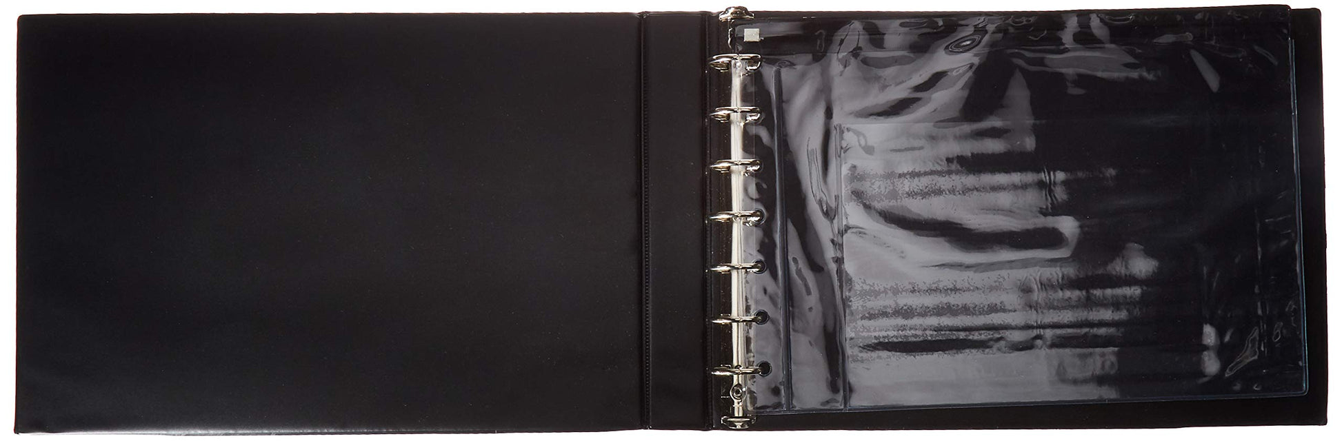 7-Ring 3-on-a-Page Business Check Book Binder - Black
