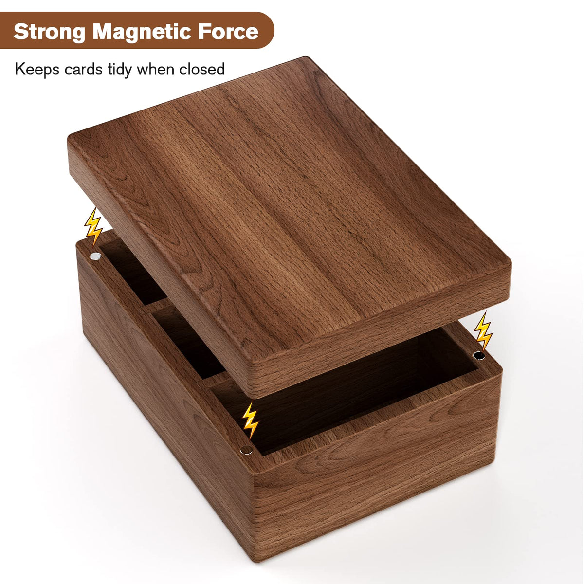 MaxGear Walnut Wood Business Card Organizer for 2.2" x 3.5" Cards