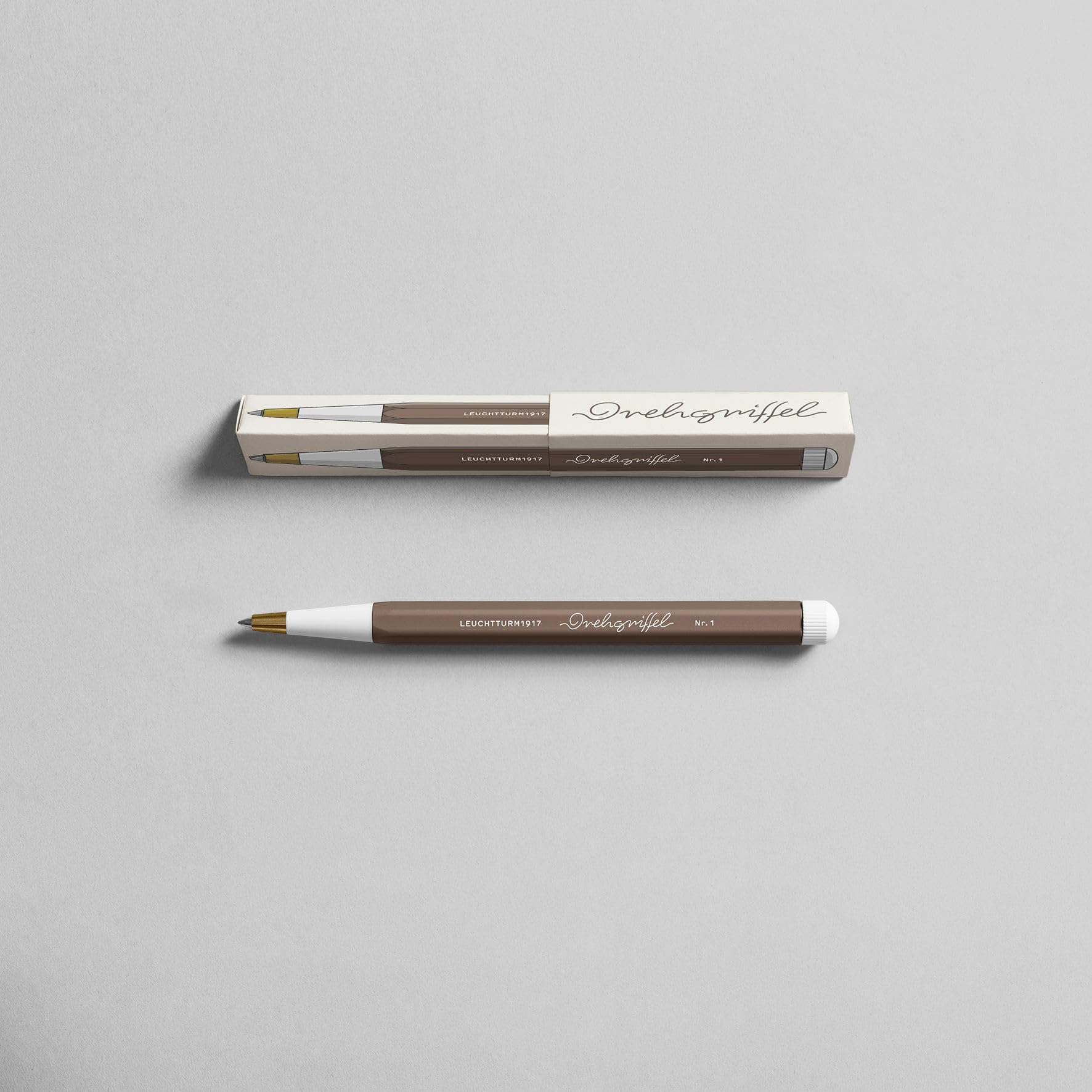 LEUCHTTURM1917 - Drehgriffel Writing Pen (Pumpkin) - Ballpoint Pen with Royal Blue Ink Included