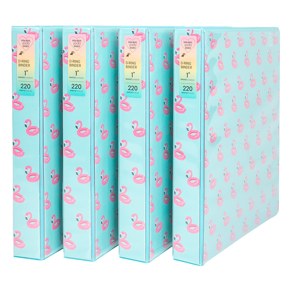 Yoobi 1 Inch Binder Set – 3-Ring Binders with 2 Pockets – Perfect for School or Office – Holds up