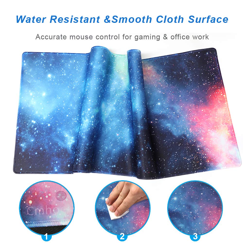 Cmhoo XXL Professional Large Mouse Pad & Computer Game Mouse Mat (35.4x15.7x0.1IN, 90x40 sky002)