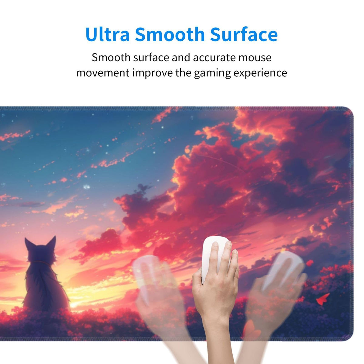 Gaming Mouse Pad Desk Pad,Extended Big Mouse Pad,31.5x11.8 Inch Long Computer Keyboard Mouse Mat