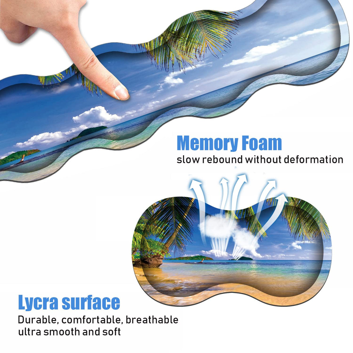 Ergonomic Keyboard Wrist Rest & Mouse Pad Wrist Rest Set, Large XXL Gaming Desk Mat 31.5"x 11.8"