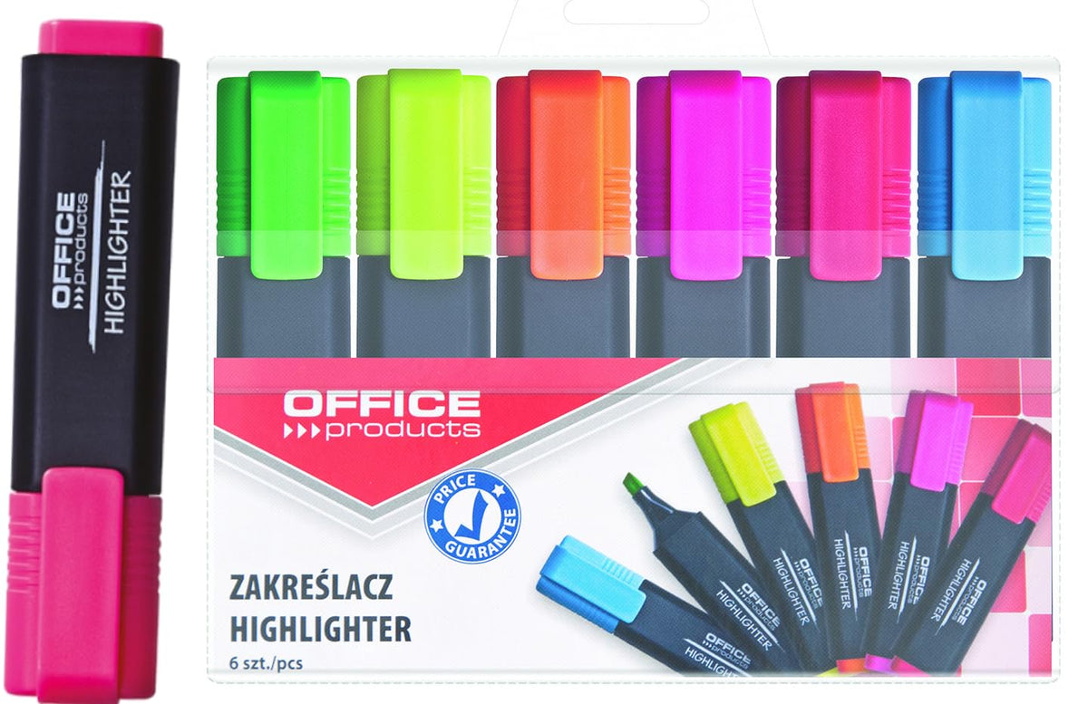 Highlighter OFFICE PRODUCTS, 1-5mm (line), 6pcs, assorted colours
