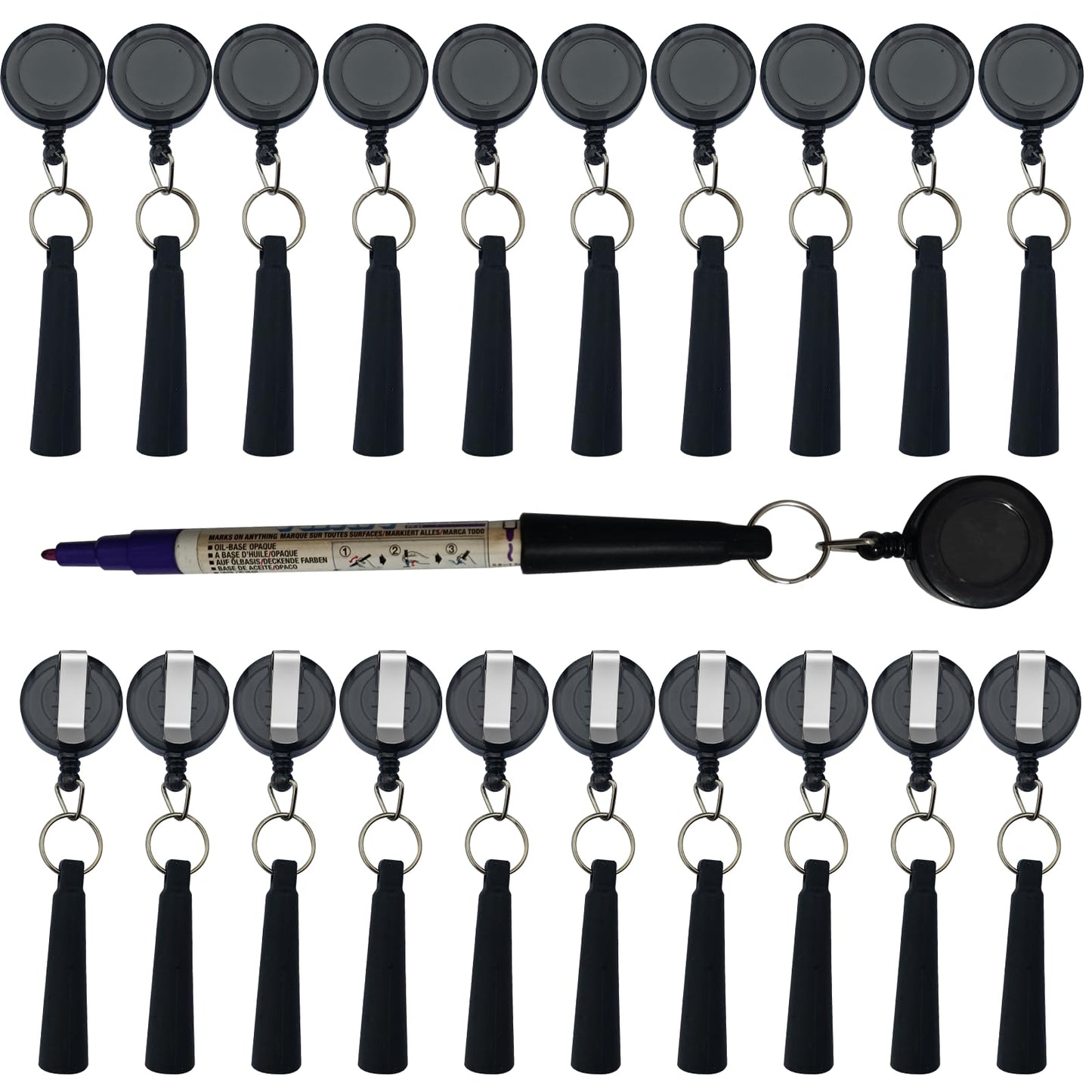 XILAOTOU 20 PCS Pencil Holder, Ideal Grip for Markers & Carpenter Pencils-Heavy Duty Retractable
