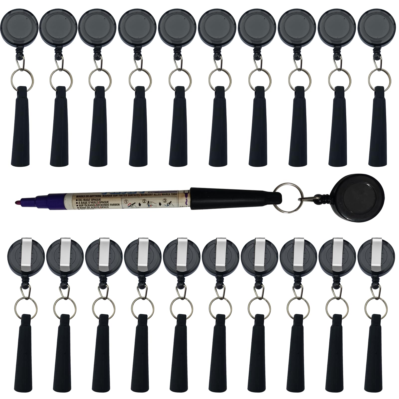 XILAOTOU 20 PCS Pencil Holder, Ideal Grip for Markers & Carpenter Pencils-Heavy Duty Retractable