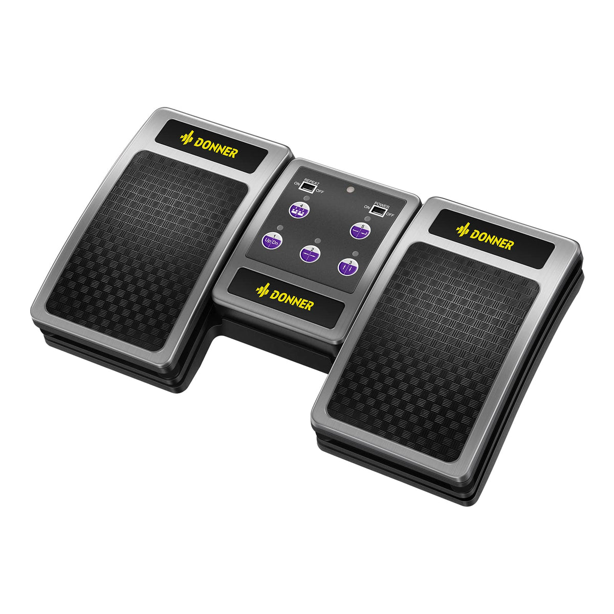 Donner Bluetooth Page Turner Pedal for Tablets and Phones Rechargeable Wireless Foot Pedal, Silver