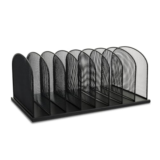 Safco Onyx Desk Organizer, 8 Side by Side Vertical Compartments, Office and Classroom Mailbox