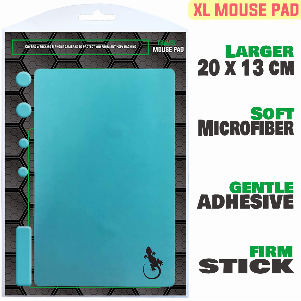 Mouse Pad Adhesive Bottom - Peel and Sticks to Any Surface - Travel Large Size - Portable (XL