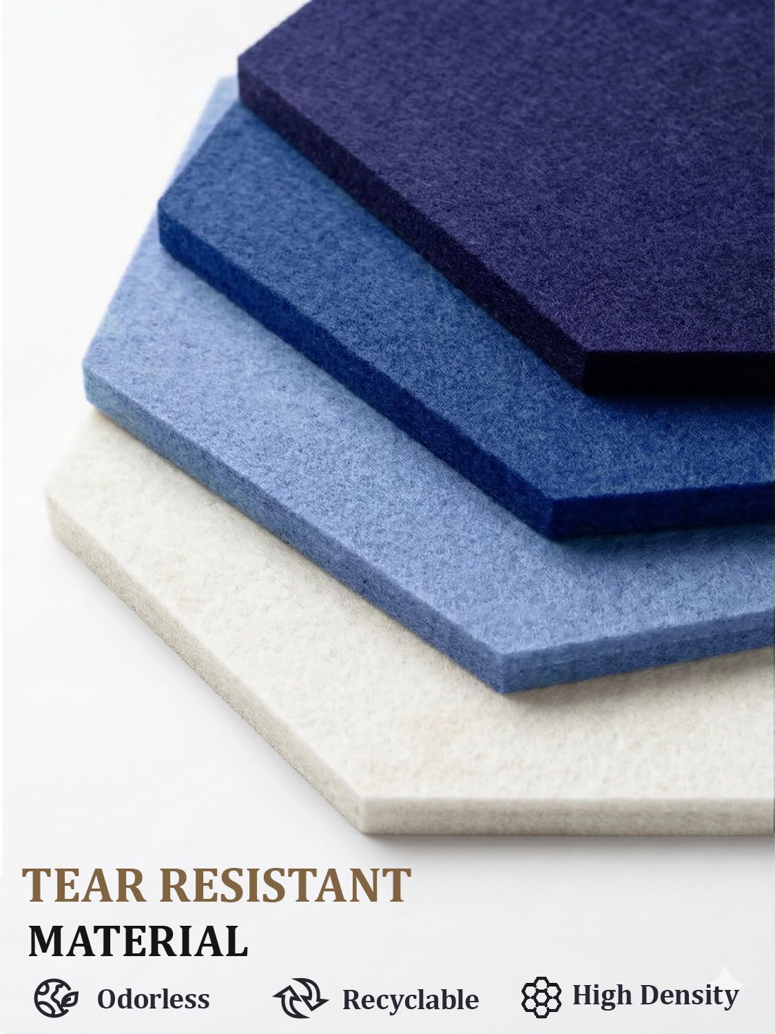 Uoisaiko 8-Pack Hexagon Felt Bulletin Board Tiles, Cork Board Alternative