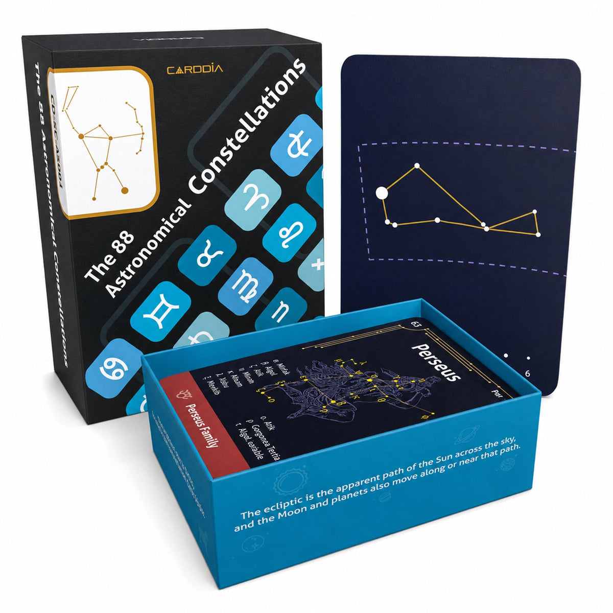 CARDDIA | The 88 Astronomical Constellations Educational Flashcards | Ideal for Astronomy Students