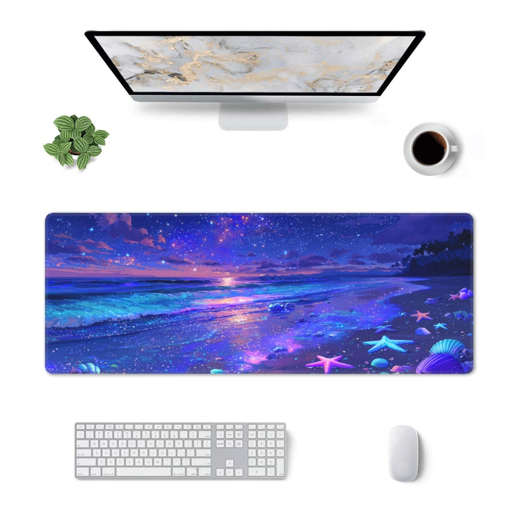 Beach Mouse Pad Extended Large Gaming Mouse Pad XL Stitched Edges for Gamer Home Office 31.5 X 11.8