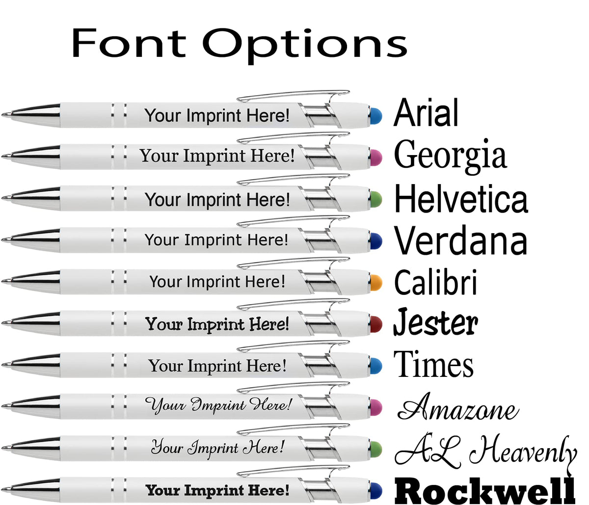 ExpressDesigns™ - Premium Custom Pens with Stylus | Beautiful White | Personalized Soft-Touch Metal