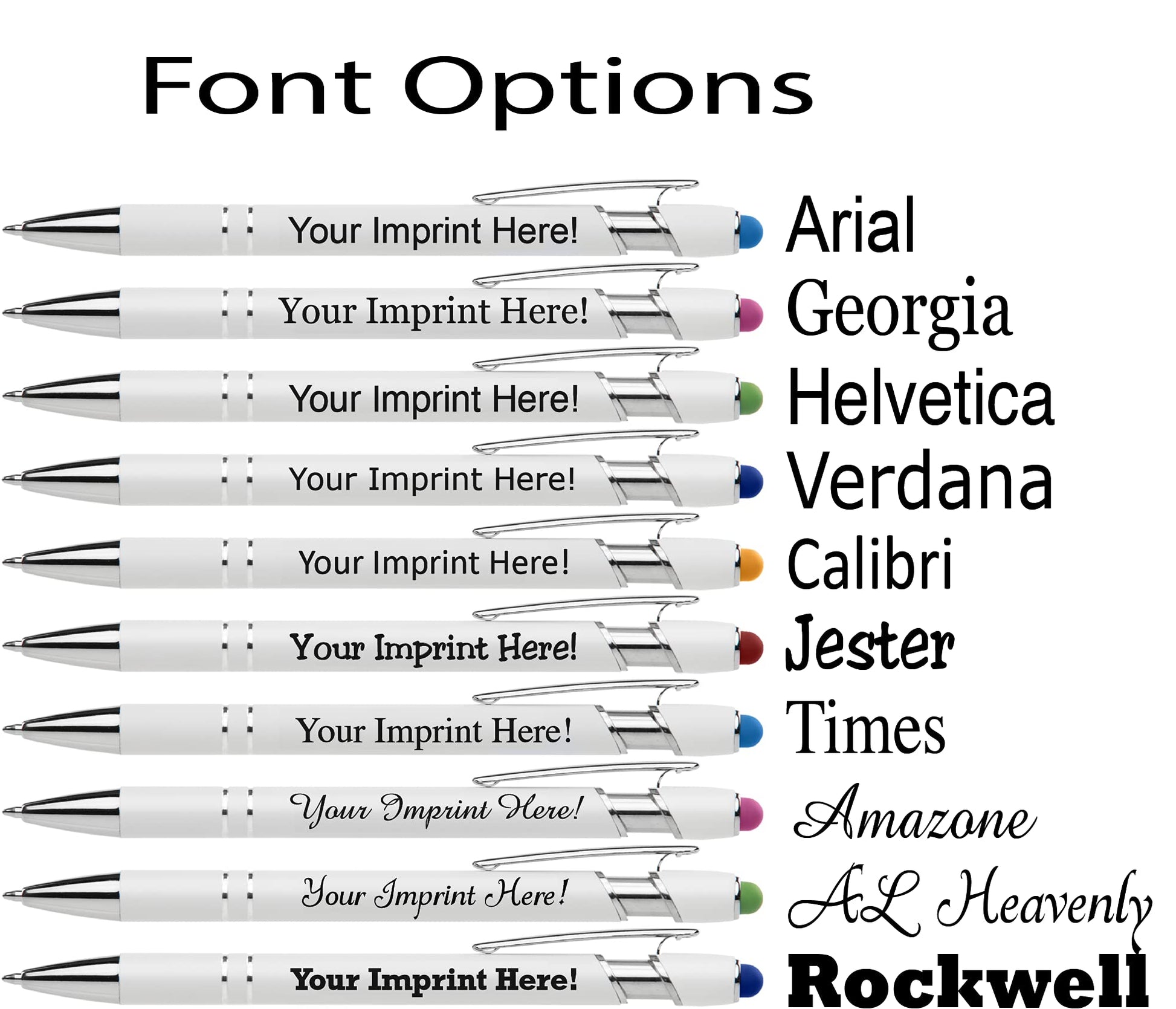 ExpressDesigns™ - Premium Custom Pens with Stylus | Beautiful White | Personalized Soft-Touch Metal
