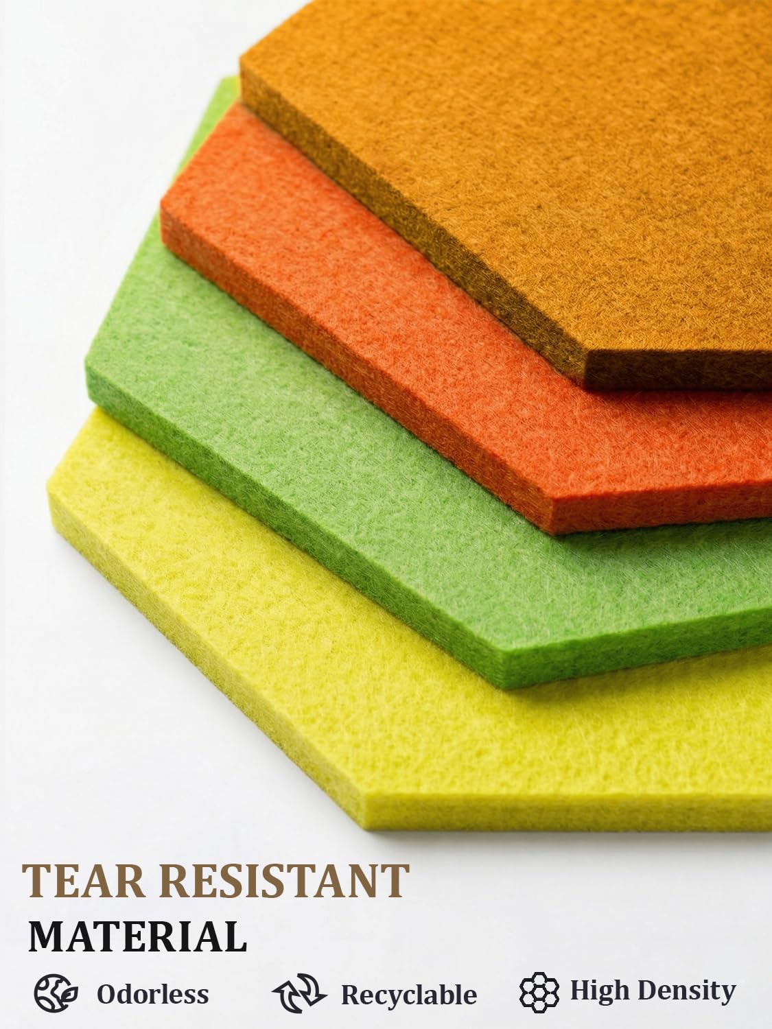 Uoisaiko 8-Pack Hexagon Felt Bulletin Board Tiles, Cork Board Alternative