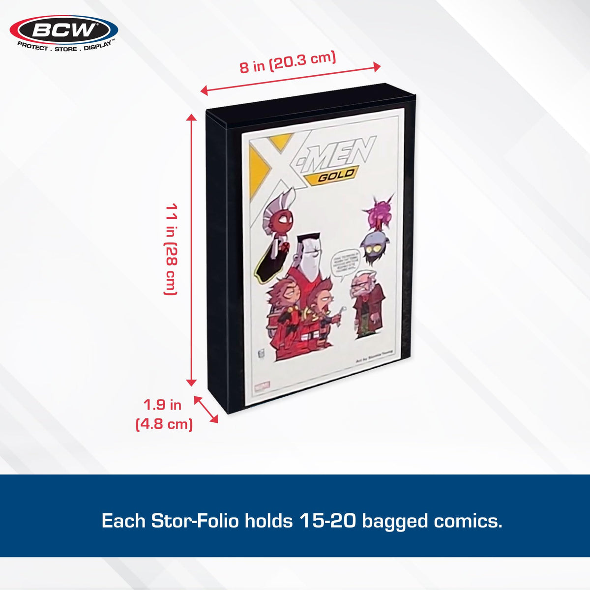 BCW Comic Book Stor-Folio Travel Cases, Holds 15 Bagged Comics, 2 Pack