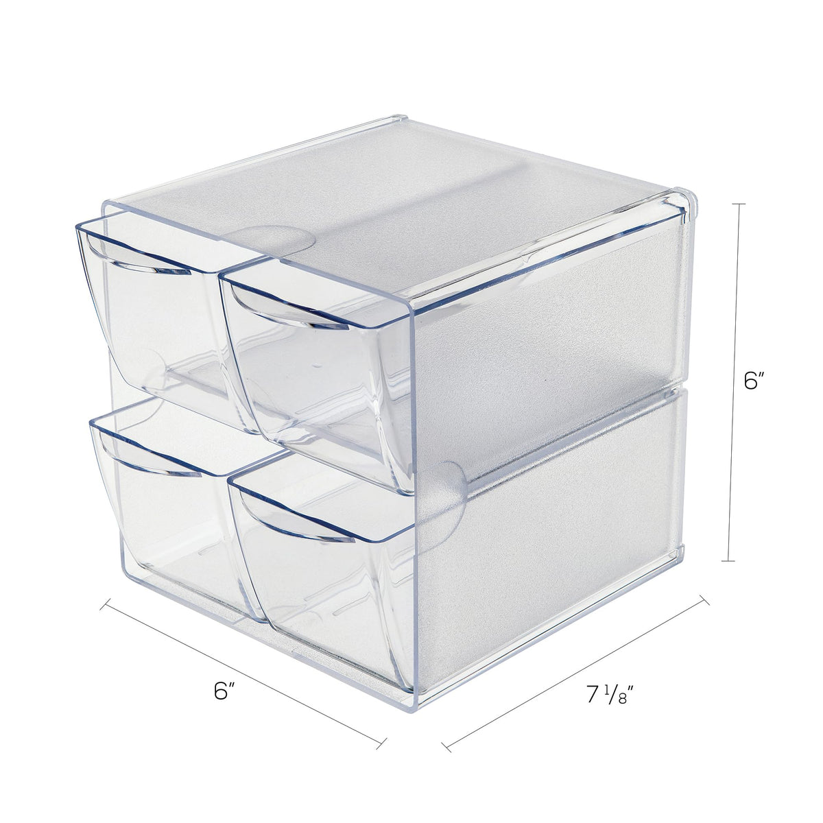 Deflecto Stackable Cube Organizer, Desk and Craft Organizer, 4 Drawers, Clear, Removable Drawers