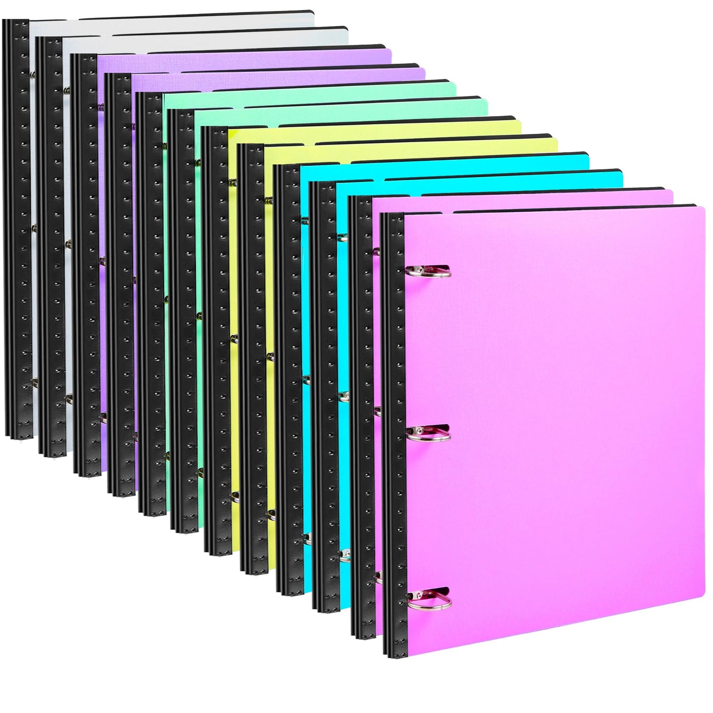 WOT I 12-Pack 1 Inch Telescoping 3 Ring Binder, Expandable Flexible Binder - Patented Design for