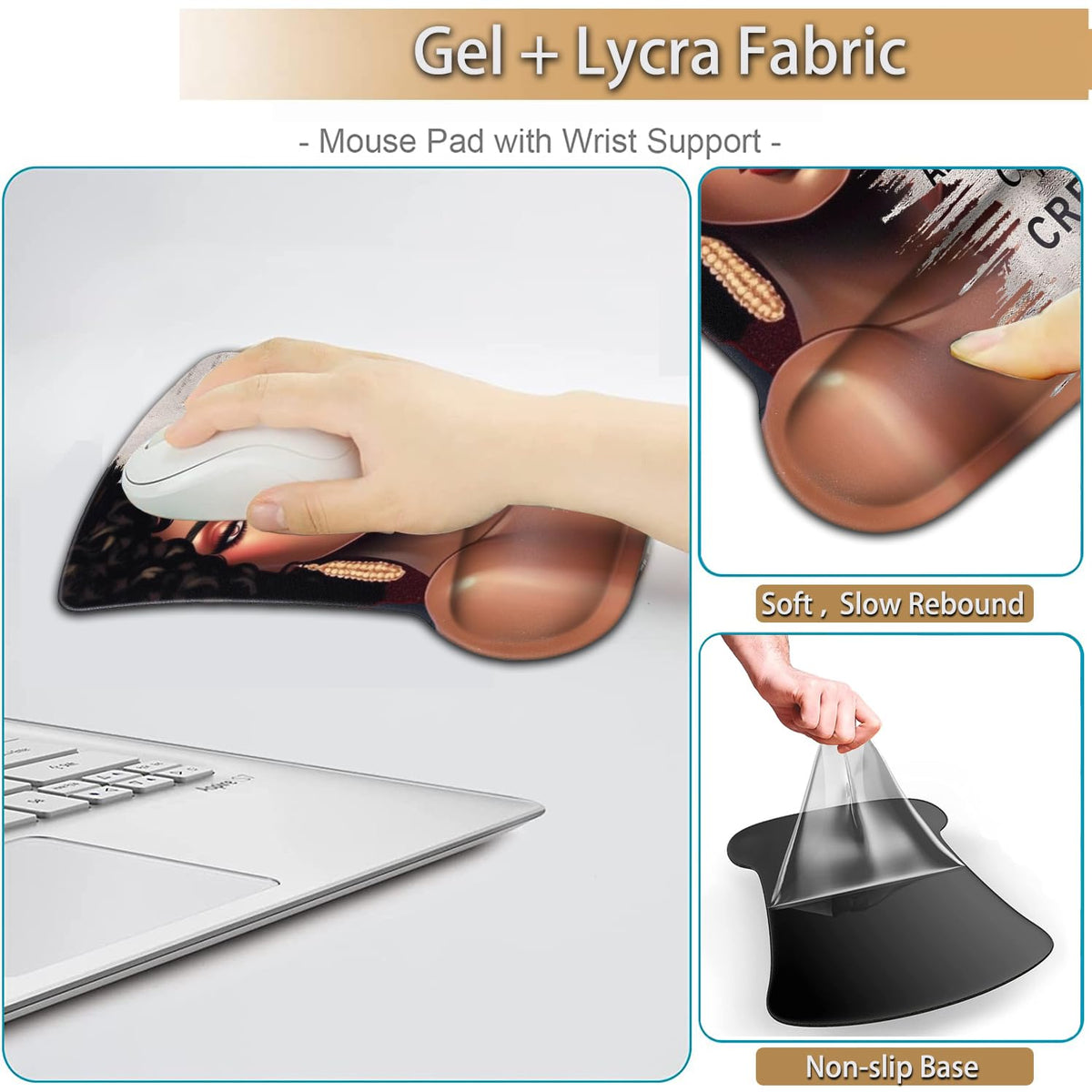 Keyboard Wrist Rest and Mouse Pad Wrist Support Set, Ergonomic Gel Mouse Pad Wrist Rest with