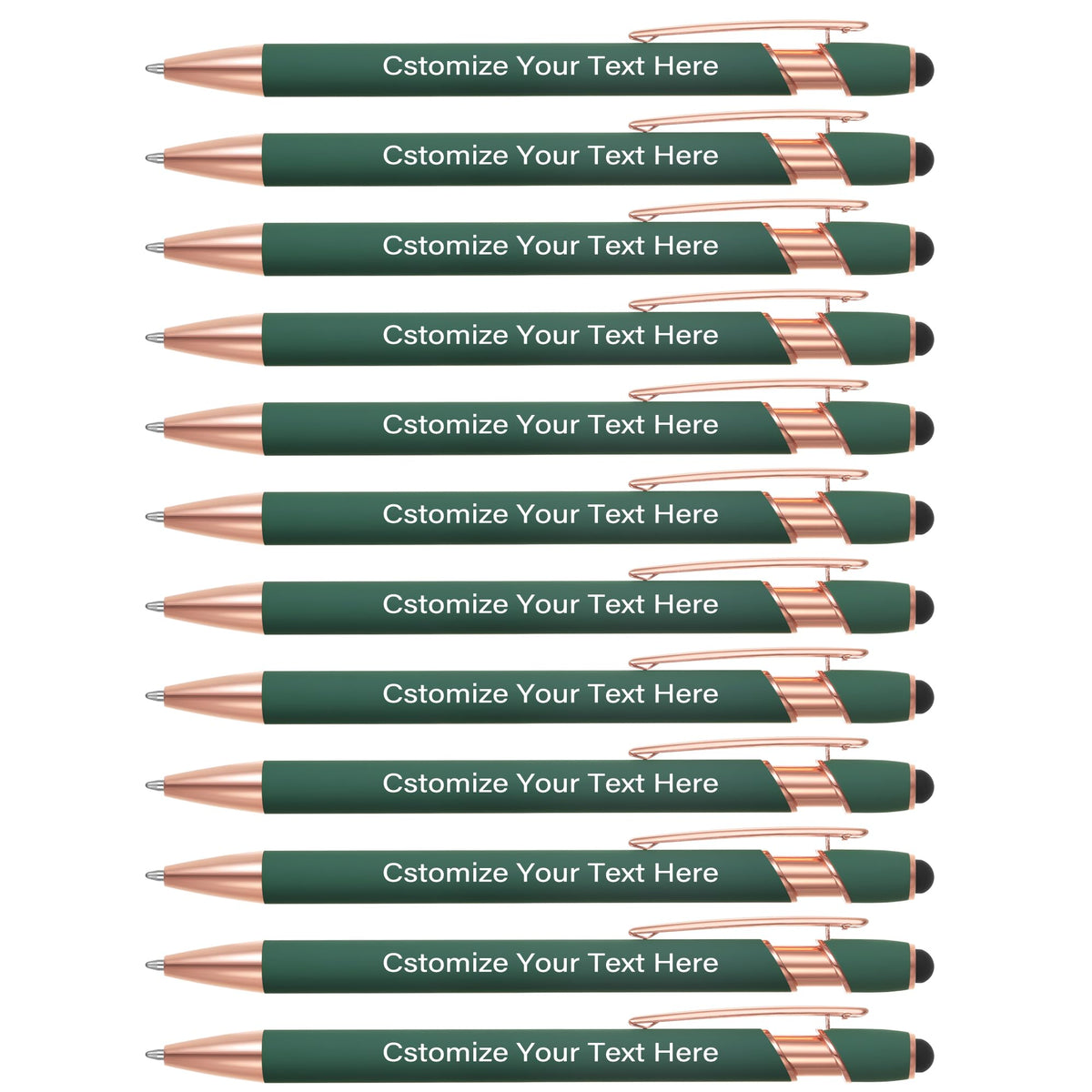 Kingluu 36 Pcs Personalized Ballpoint Pens with Stylus Tip,Free Engraving Black Ink Customized Pen