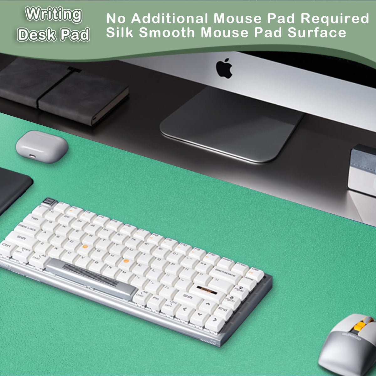 Boutilon Leather Desk Pad Protector,Non-Slip Mouse Pad,Laptop Desk Pad,Office Mouse Mat,Waterproof
