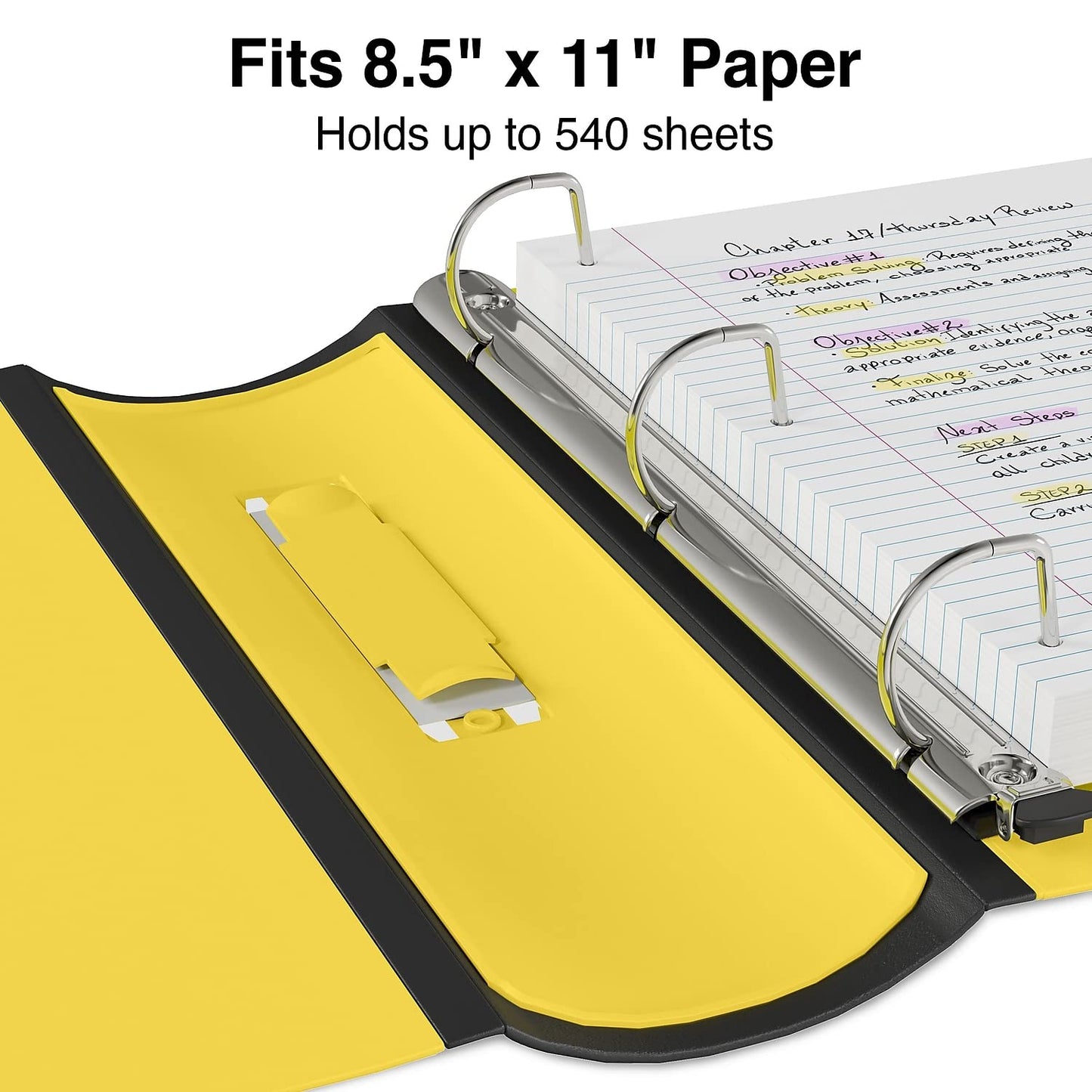 Staples Better Binder, 2 Inch 3-Ring, Yellow, Heavy-Duty