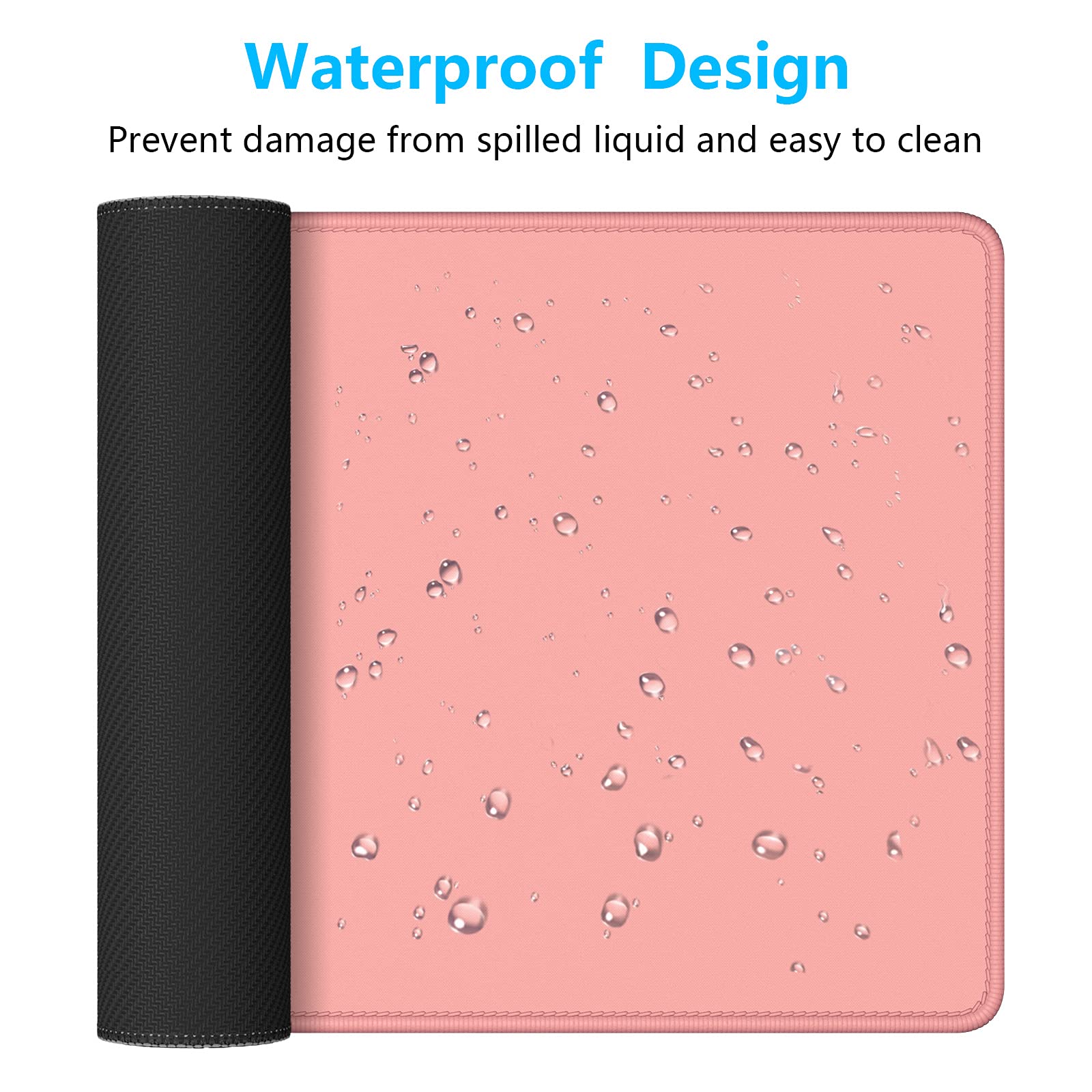 Dapesuom Large Gaming Mouse Pad, Extended Mouse Mat with Stitched Edges, Full Size Keyboard Pad