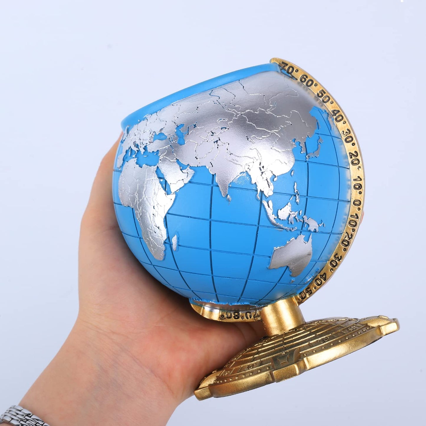 Globe Pen Holder Desk Organizer Classic Staionary School Suppliers Blue