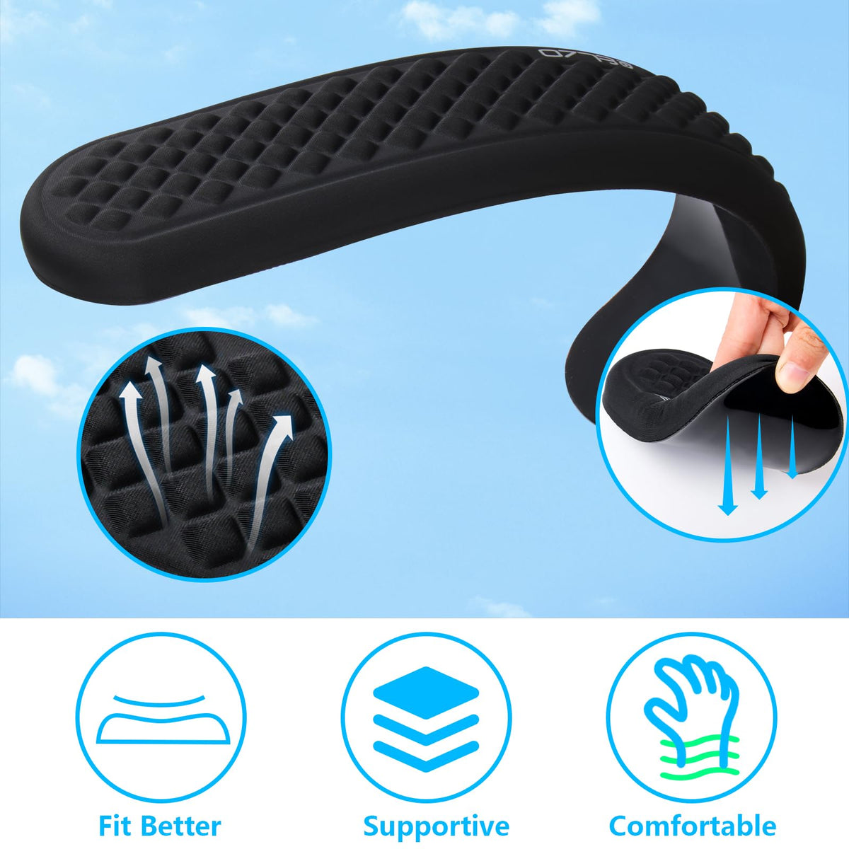 ELZO Wrist Rest for Keyboard and Mouse, Soft Memory Foam Wrist Support, Computer Ergonomic Wrist