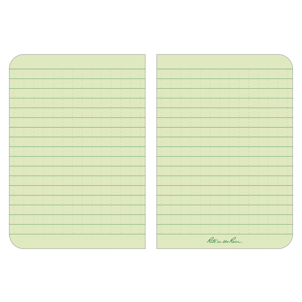 Rite in the Rain Weatherproof Soft Cover Pocket Notebook, 3.5" x 5", Green Cover, Universal Pattern
