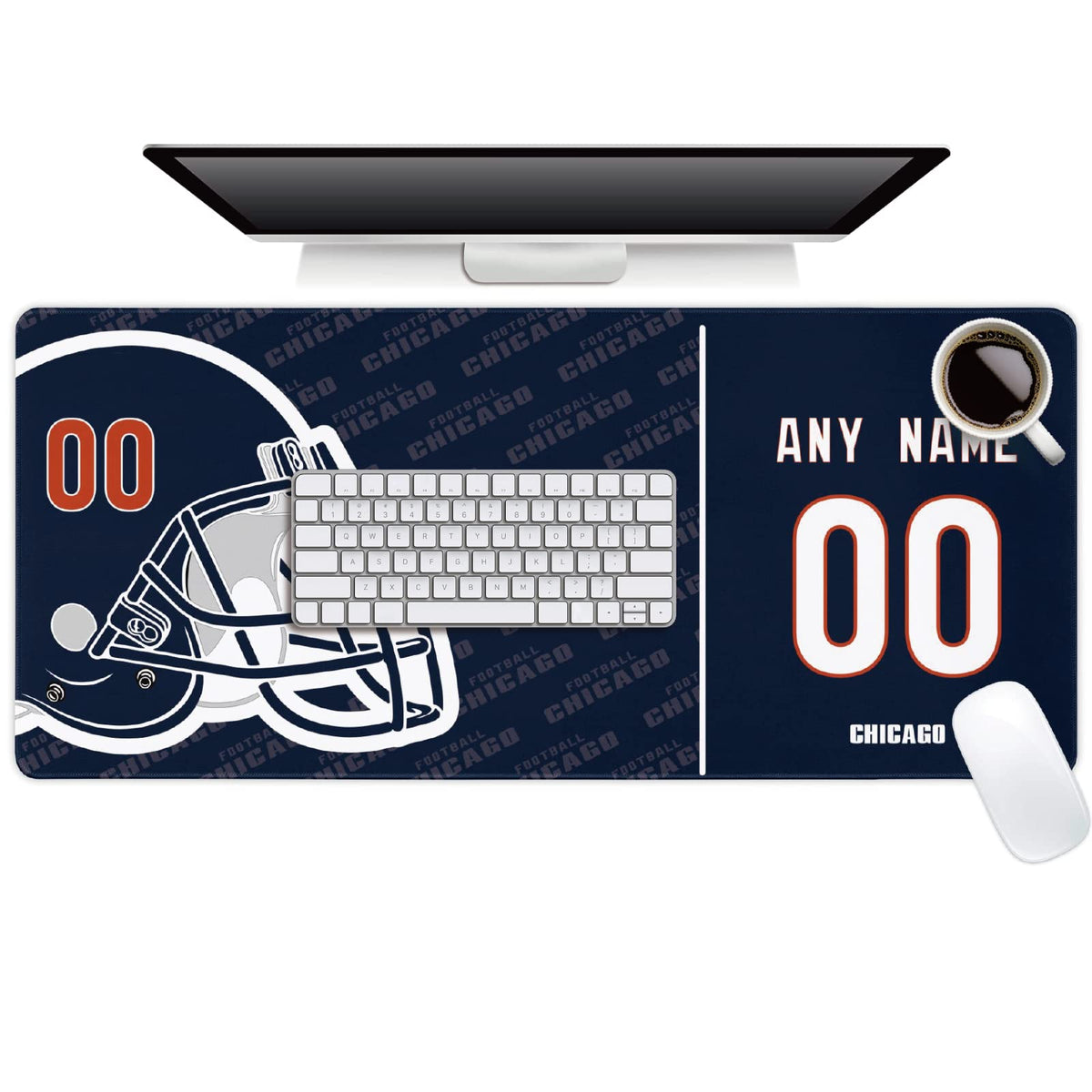 Chicago Mouse Pad Custom any Name and Number Desk Pad for Men Women Youth Gifts