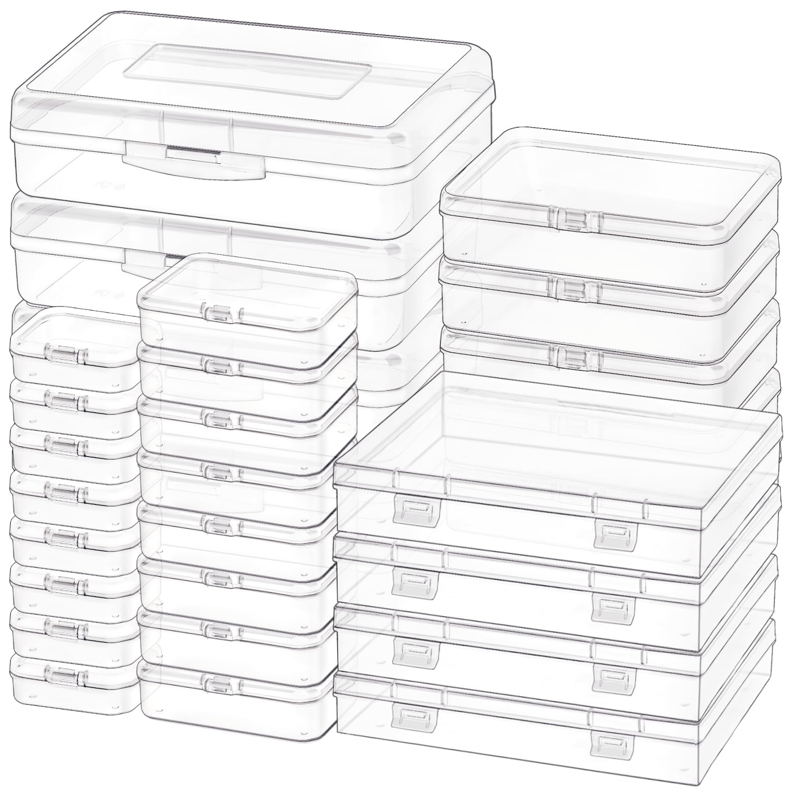 Jutieuo Clear Small Plastic Storage Containers with Lids, 28 Pack