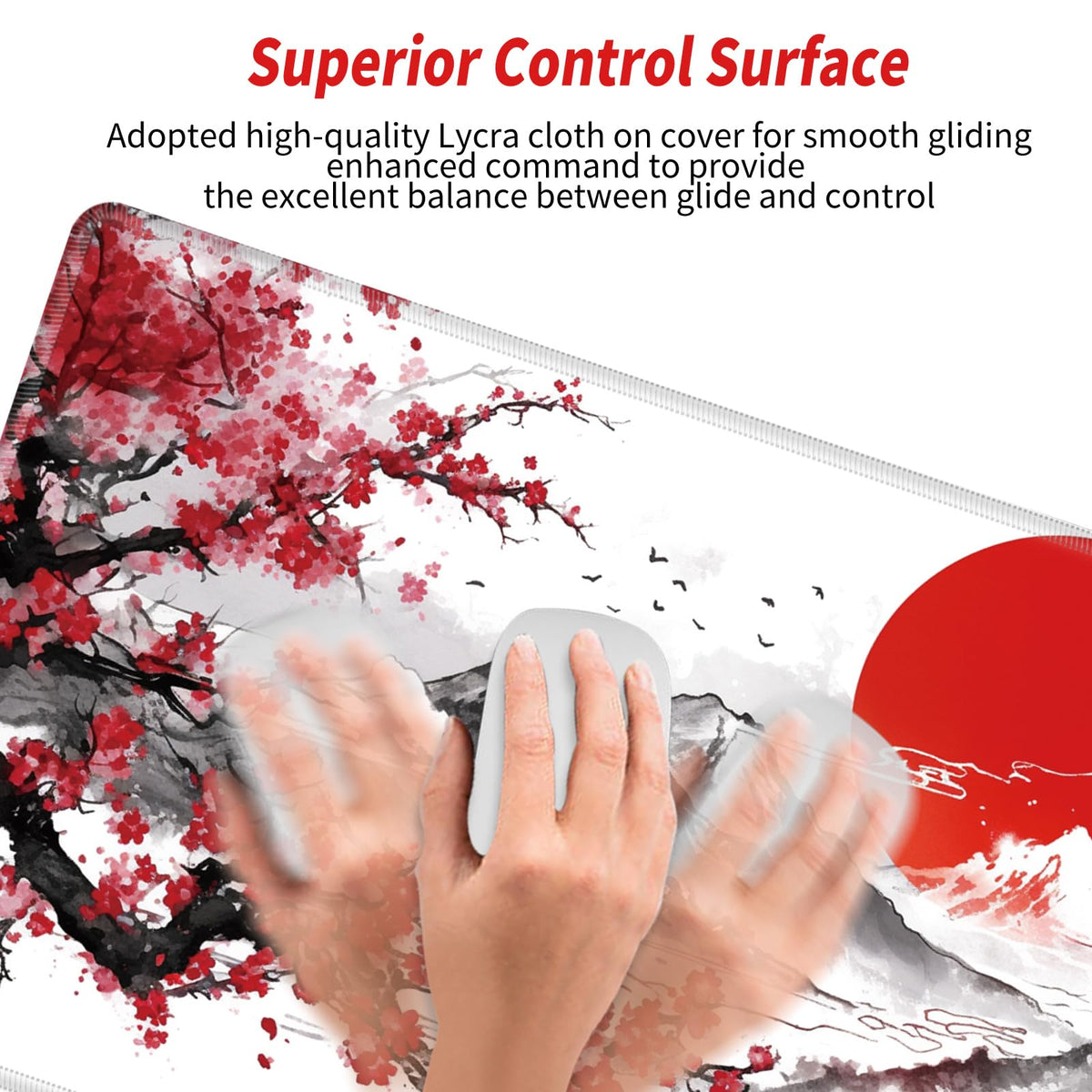 Large Mouse Pad Japanese Cherry Blossom Desk Pad Gaming Mousepad XXL Desk Mat 31.5''X15.75''