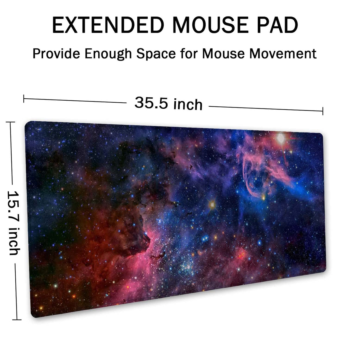 SSOIU Extended Gaming Mouse Pad (35.5x15.7 in), Large Non-Slip Rubber Base Mousepad with Stitched