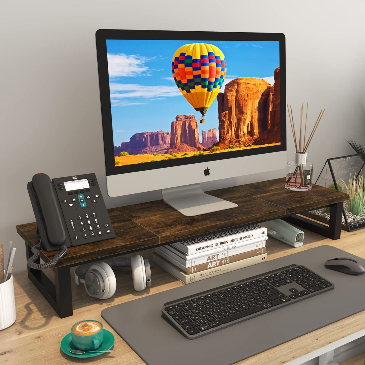 YAOHUOO Dual Monitor Stand Riser, 39Inch Large Monitor Stands for 2 Monitors, Computer Monitor
