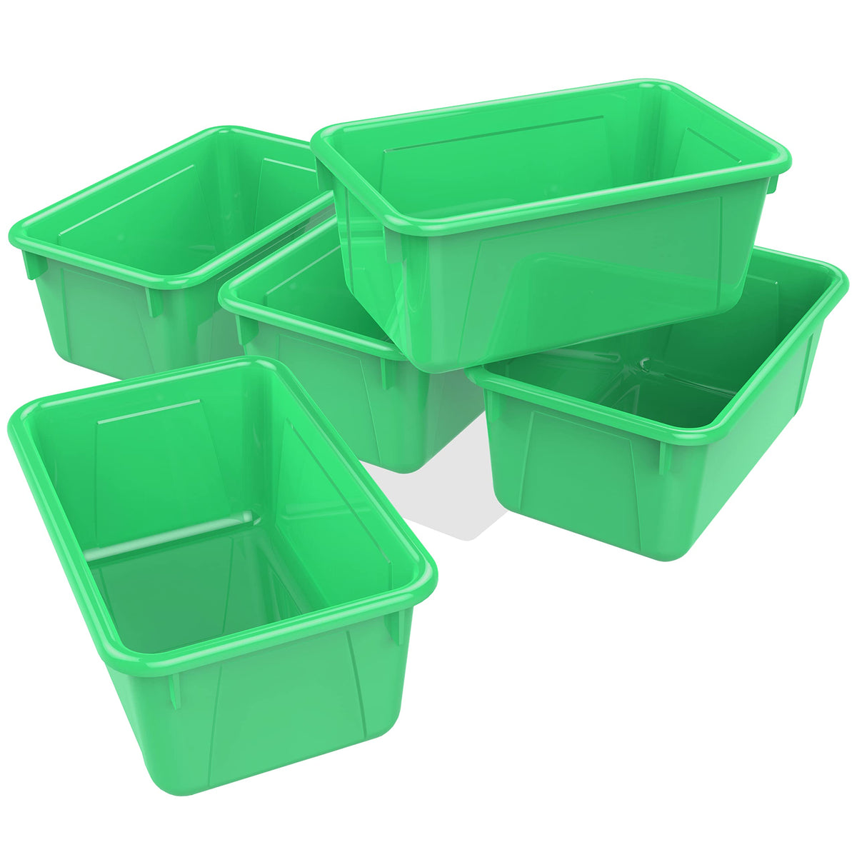 Storex Small Cubby Bins – Plastic Storage Containers for Classroom, 12.2 x 7.8 x 5.1 inches, Class